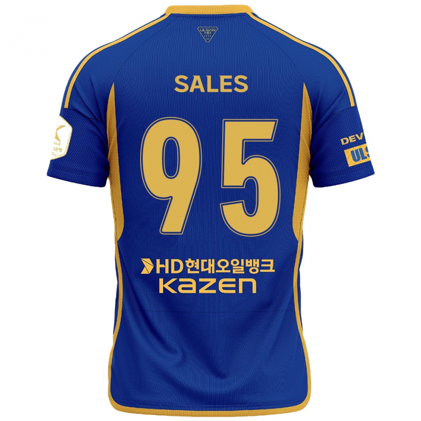 Gyermek Matheus Sales #95 Kék Sárga Hazai Jersey 2024/25 Mez Póló Ing