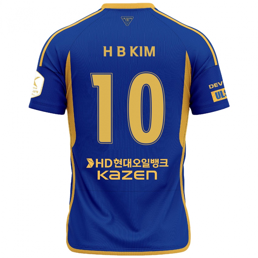 Gyermek Beom-Hwan Kim #10 Kék Sárga Hazai Jersey 2024/25 Mez Póló Ing