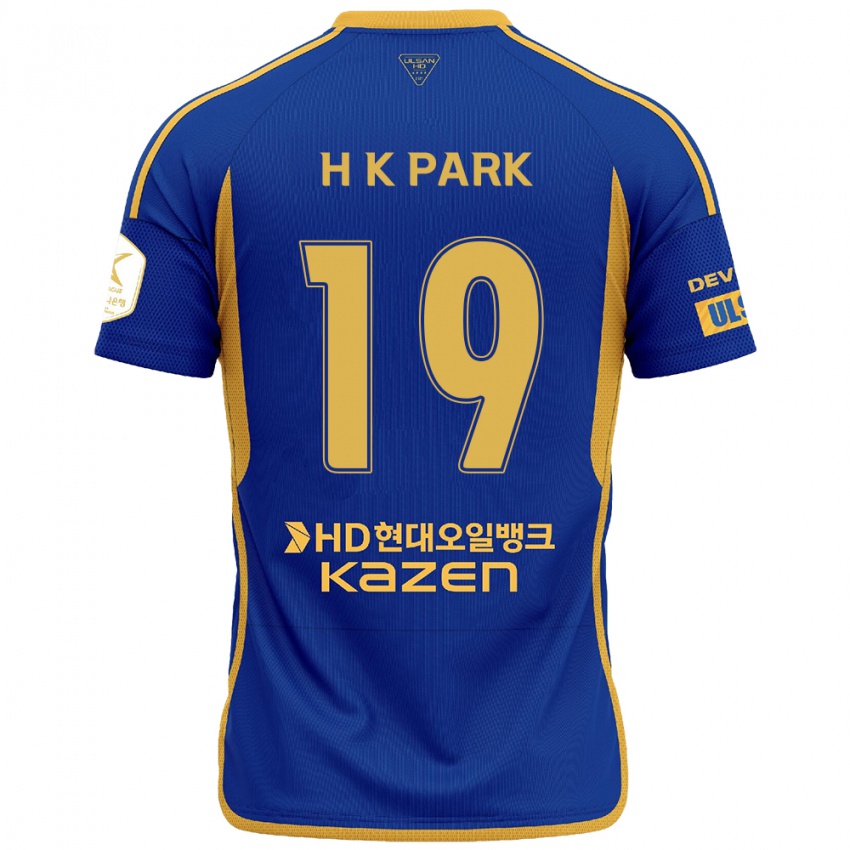 Gyermek Kang-Hyun Park #19 Kék Sárga Hazai Jersey 2024/25 Mez Póló Ing