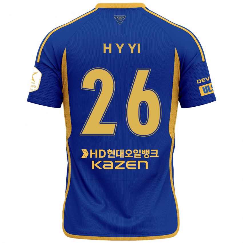 Gyermek Yong-Hyeon Yi #26 Kék Sárga Hazai Jersey 2024/25 Mez Póló Ing