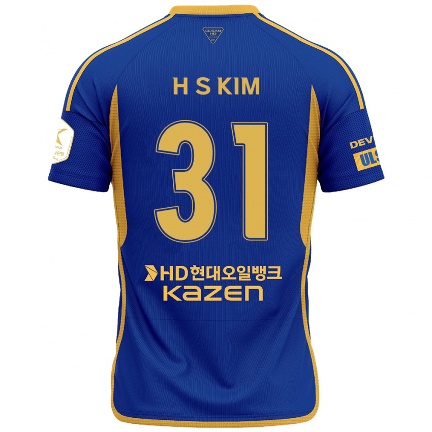 Gyermek Se-Hyoung Kim #31 Kék Sárga Hazai Jersey 2024/25 Mez Póló Ing