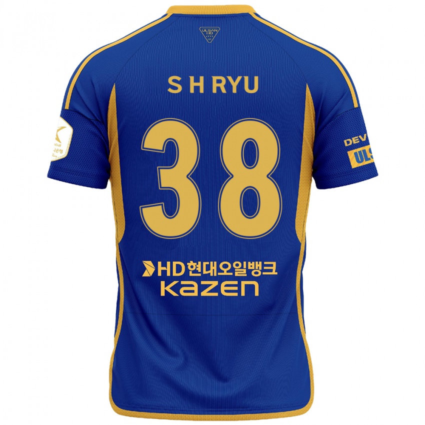 Gyermek Hye-Sung Ryu #38 Kék Sárga Hazai Jersey 2024/25 Mez Póló Ing