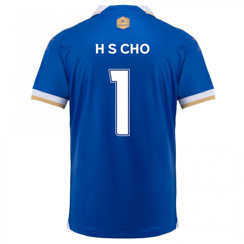 Gyermek Sung-Hoon Cho #1 Kék Fehér Hazai Jersey 2024/25 Mez Póló Ing