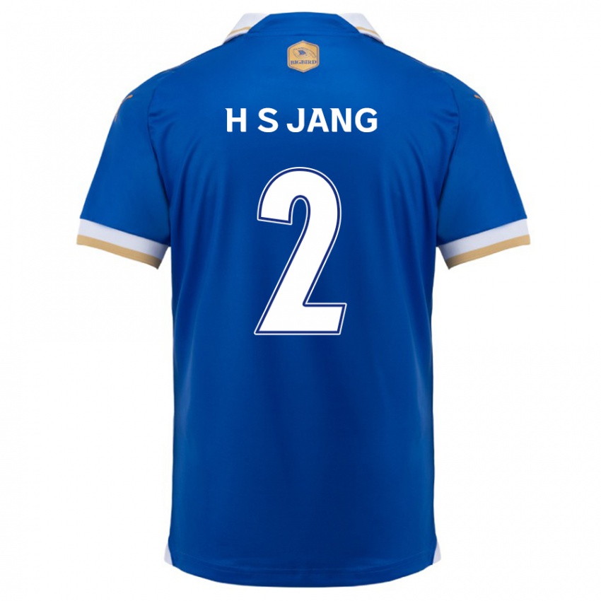 Gyermek Seok-Hwan Jang #2 Kék Fehér Hazai Jersey 2024/25 Mez Póló Ing