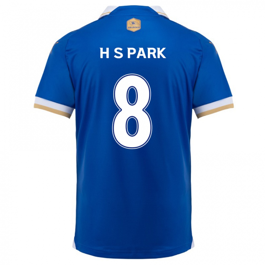 Gyermek Sang-Hyeok Park #8 Kék Fehér Hazai Jersey 2024/25 Mez Póló Ing