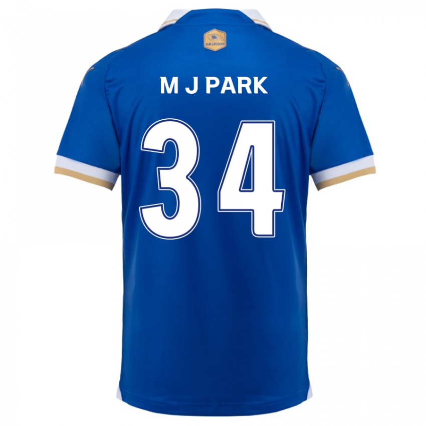 Gyermek Ji-Min Park #34 Kék Fehér Hazai Jersey 2024/25 Mez Póló Ing