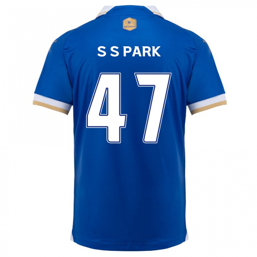 Gyermek Seung-Soo Park #47 Kék Fehér Hazai Jersey 2024/25 Mez Póló Ing