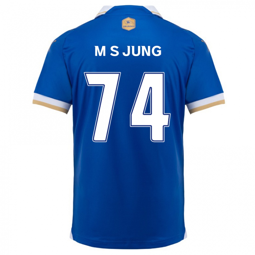 Gyermek Sung-Min Jung #74 Kék Fehér Hazai Jersey 2024/25 Mez Póló Ing