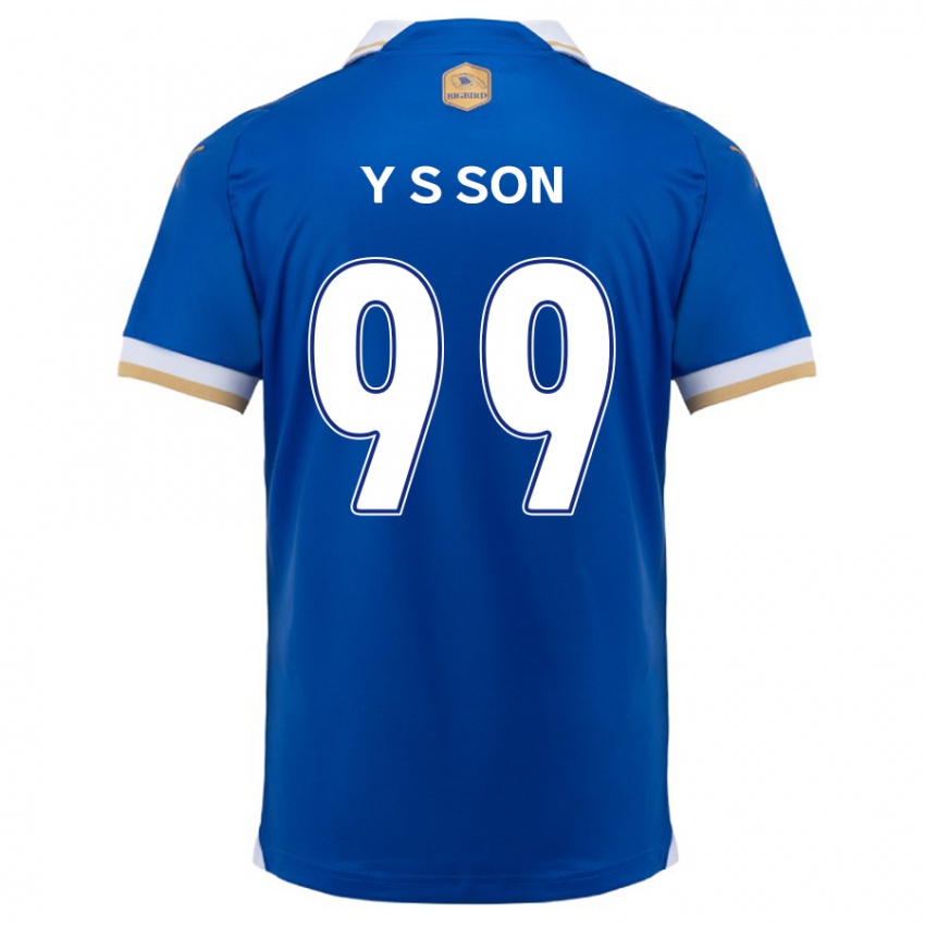 Gyermek Suk-Yong Son #99 Kék Fehér Hazai Jersey 2024/25 Mez Póló Ing