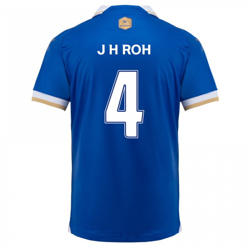 Gyermek Hyun-Jun Roh #4 Kék Fehér Hazai Jersey 2024/25 Mez Póló Ing