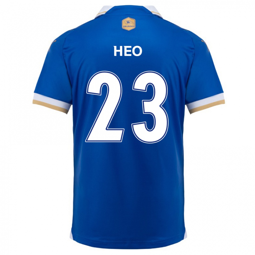 Gyermek Hwan Heo #23 Kék Fehér Hazai Jersey 2024/25 Mez Póló Ing