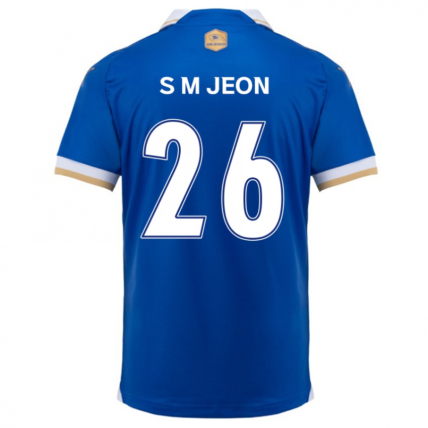 Gyermek Min-Seung Jeon #26 Kék Fehér Hazai Jersey 2024/25 Mez Póló Ing