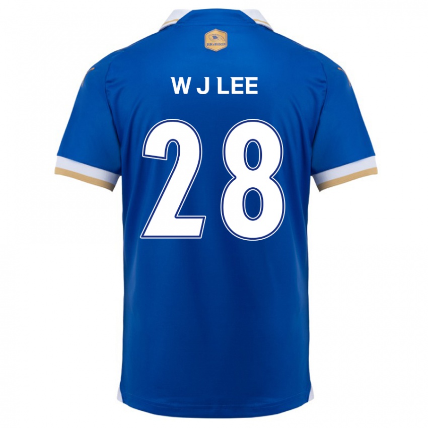 Gyermek Jun-Woo Lee #28 Kék Fehér Hazai Jersey 2024/25 Mez Póló Ing