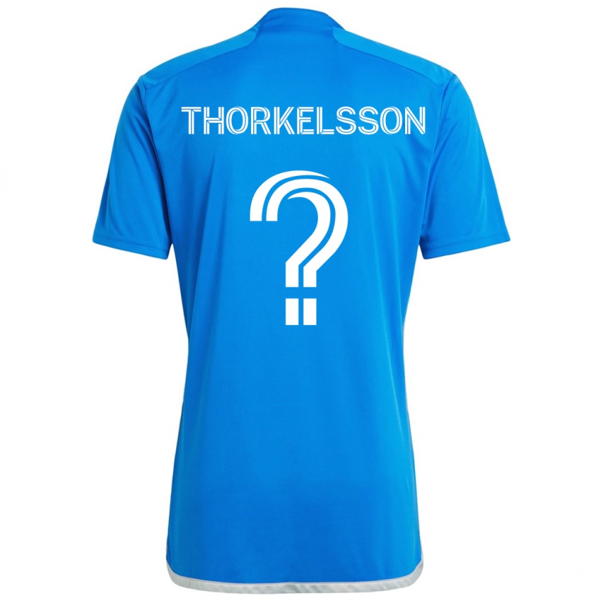 Gyermek Róbert Orri Thorkelsson #0 Kék Fehér Hazai Jersey 2024/25 Mez Póló Ing