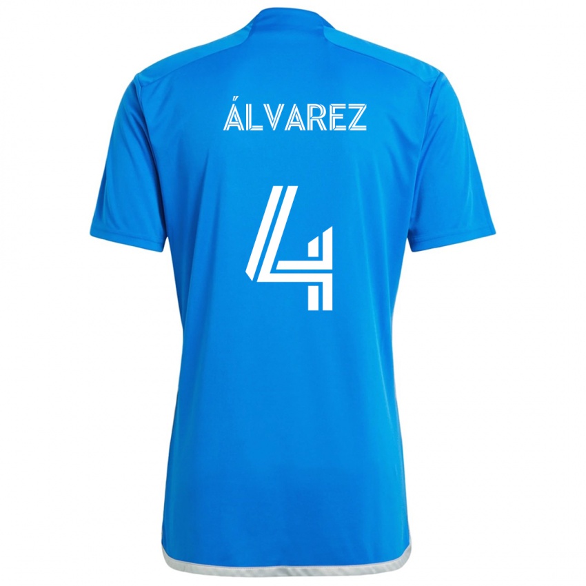 Gyermek Fernando Álvarez #4 Kék Fehér Hazai Jersey 2024/25 Mez Póló Ing