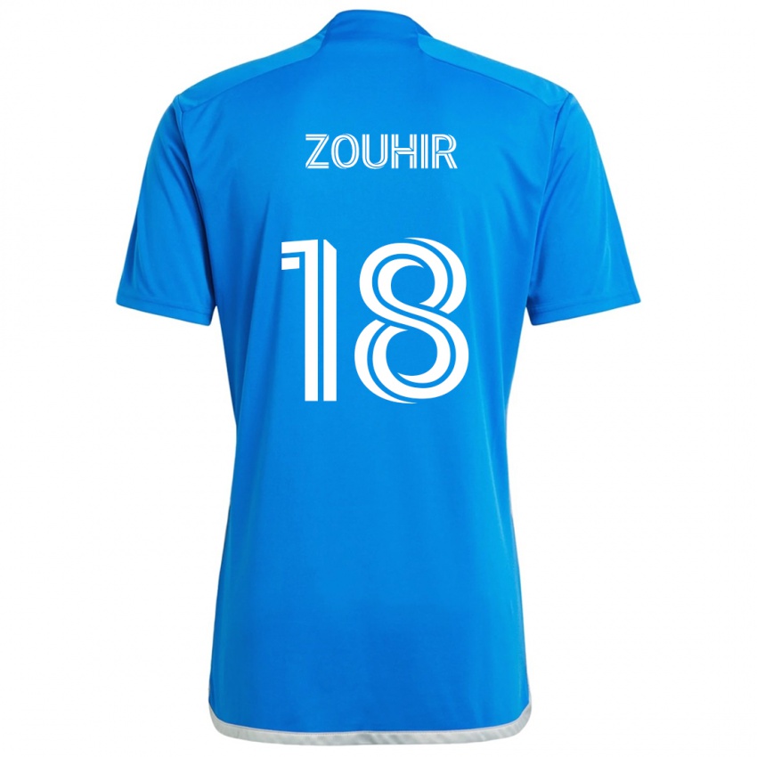 Gyermek Rida Zouhir #18 Kék Fehér Hazai Jersey 2024/25 Mez Póló Ing