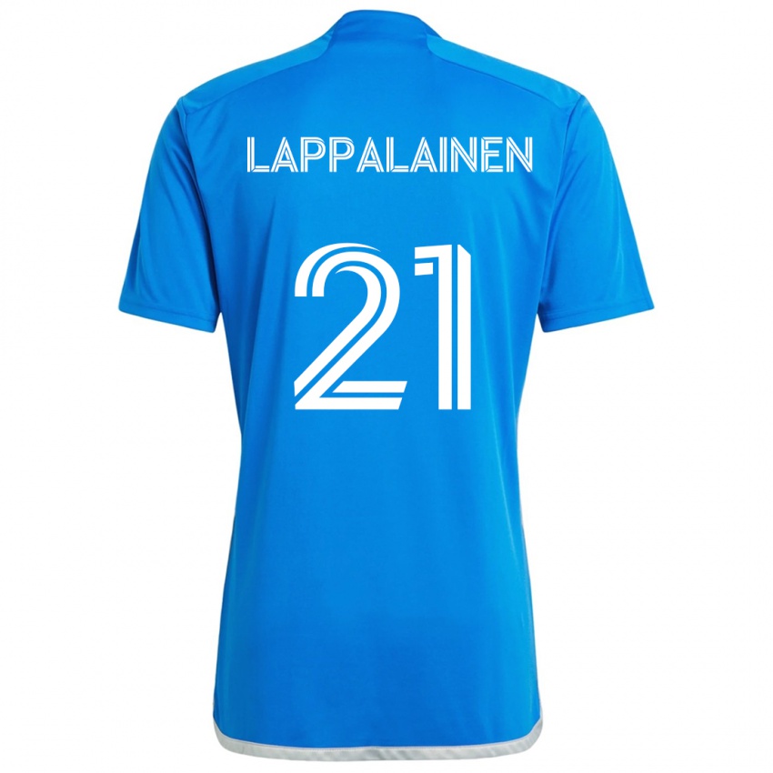 Gyermek Lassi Lappalainen #21 Kék Fehér Hazai Jersey 2024/25 Mez Póló Ing