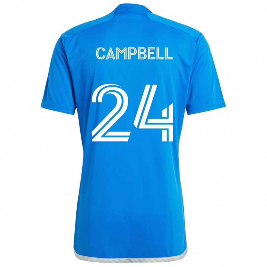 Gyermek George Campbell #24 Kék Fehér Hazai Jersey 2024/25 Mez Póló Ing