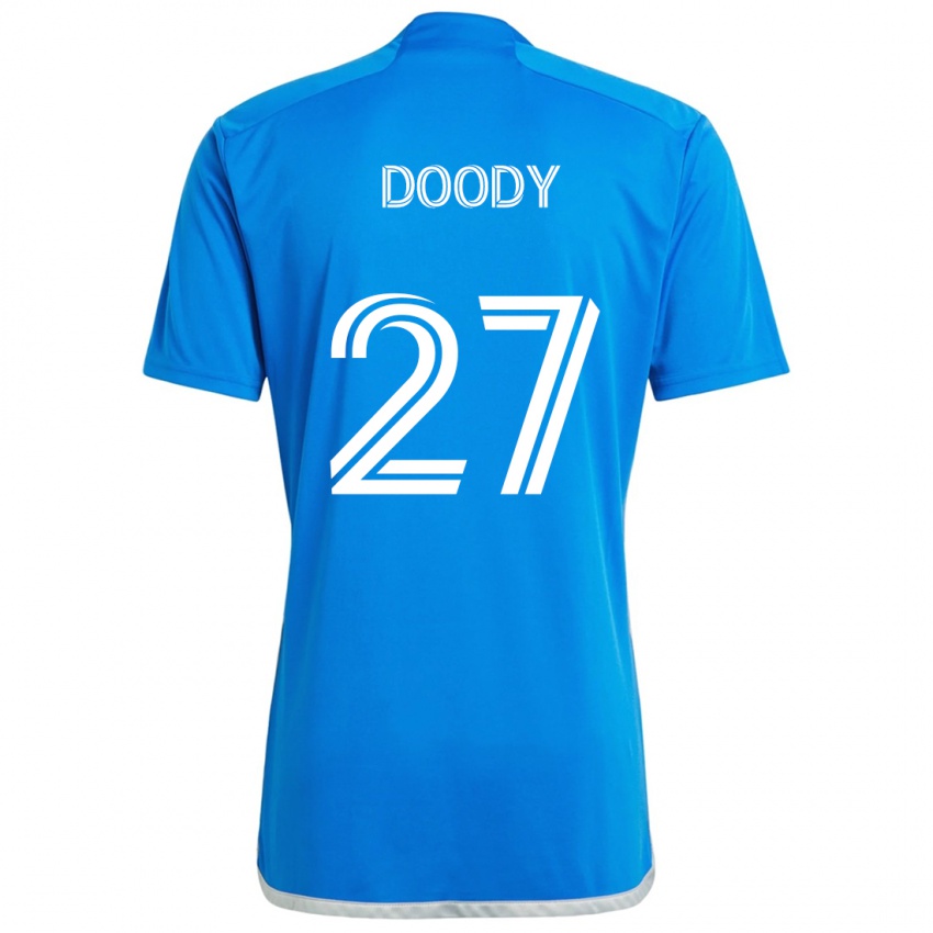 Gyermek Grayson Doody #27 Kék Fehér Hazai Jersey 2024/25 Mez Póló Ing