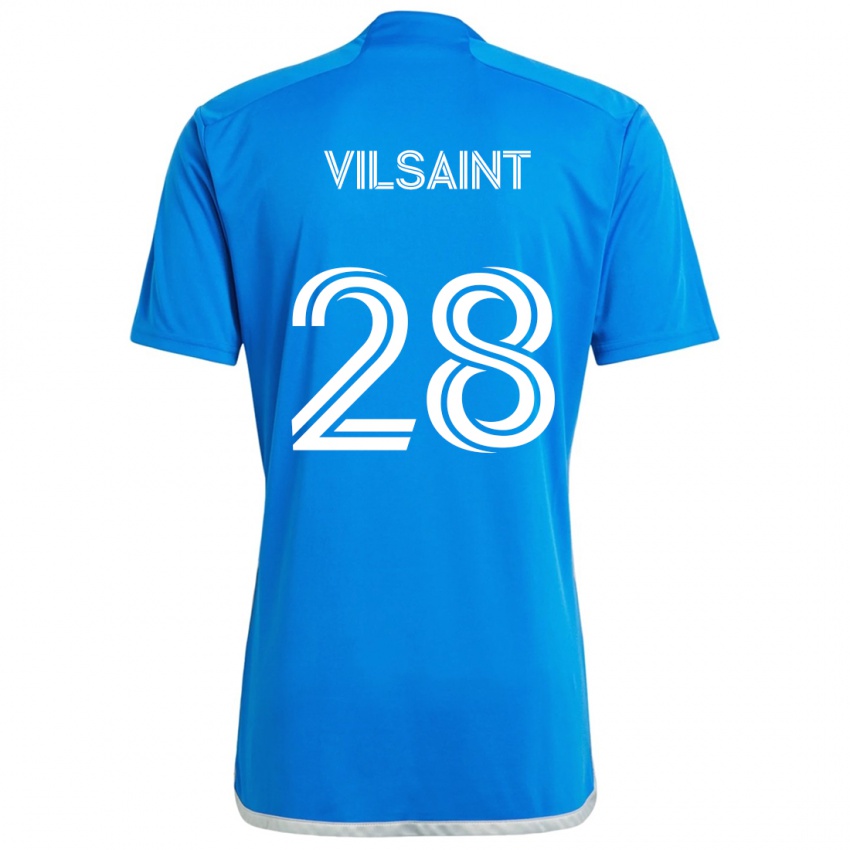 Gyermek Jules-Anthony Vilsaint #28 Kék Fehér Hazai Jersey 2024/25 Mez Póló Ing