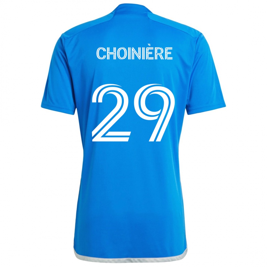 Gyermek Mathieu Choinière #29 Kék Fehér Hazai Jersey 2024/25 Mez Póló Ing