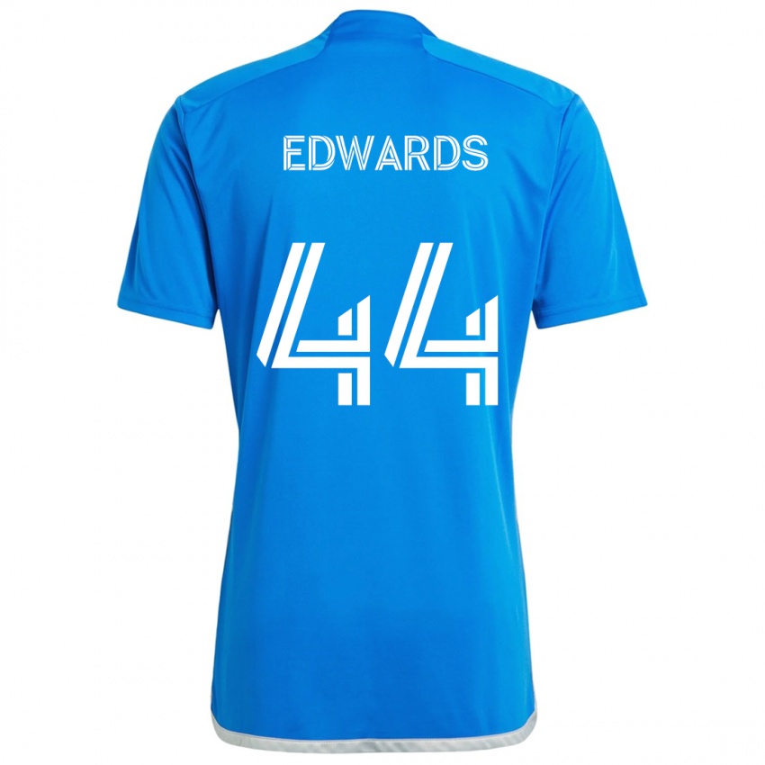 Gyermek Raheem Edwards #44 Kék Fehér Hazai Jersey 2024/25 Mez Póló Ing