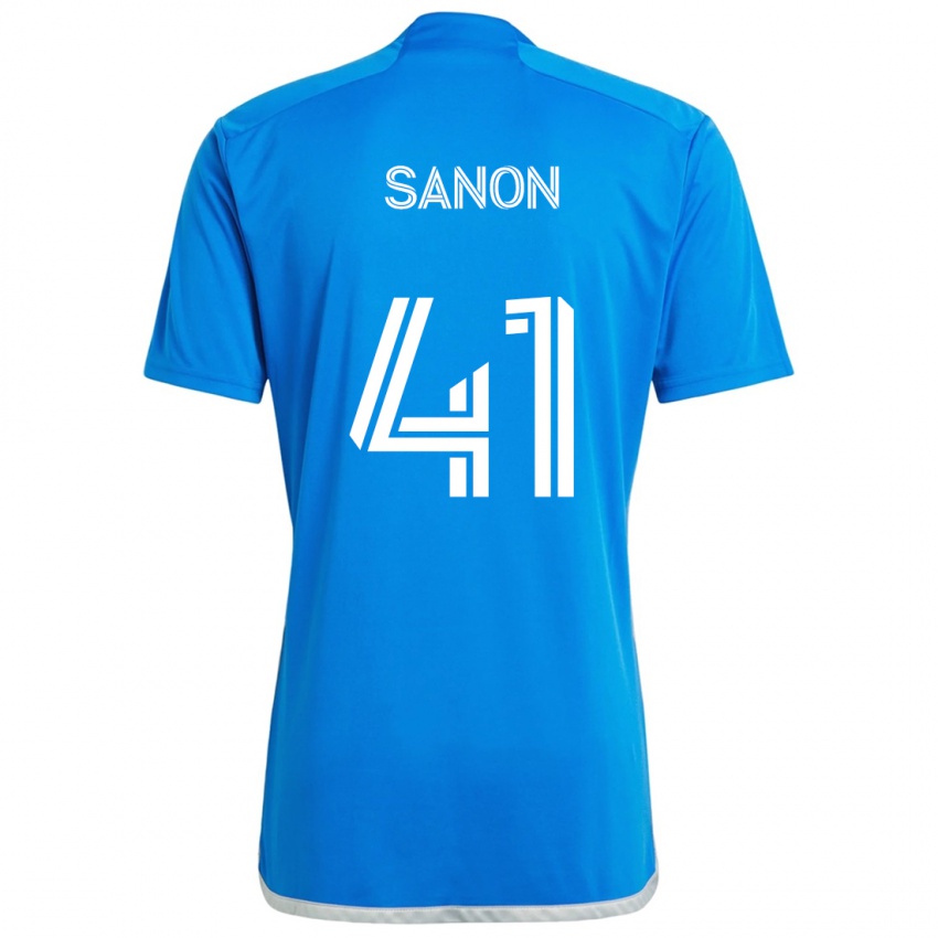 Gyermek Jérémy Sanon #41 Kék Fehér Hazai Jersey 2024/25 Mez Póló Ing