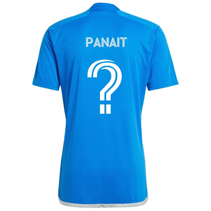 Gyermek Daniel Panait #0 Kék Fehér Hazai Jersey 2024/25 Mez Póló Ing