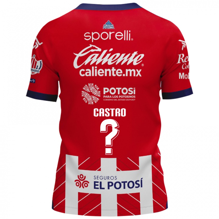 Gyermek Juan Castro #0 Piros Fehér Hazai Jersey 2024/25 Mez Póló Ing