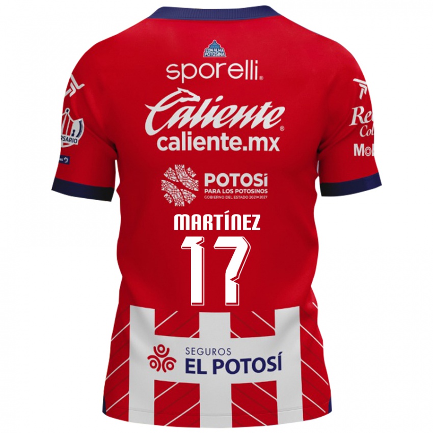 Gyermek Gabriel Martínez #17 Piros Fehér Hazai Jersey 2024/25 Mez Póló Ing