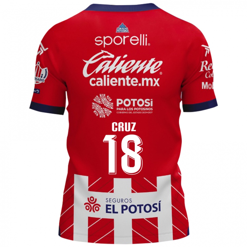 Gyermek Aldo Cruz #18 Piros Fehér Hazai Jersey 2024/25 Mez Póló Ing