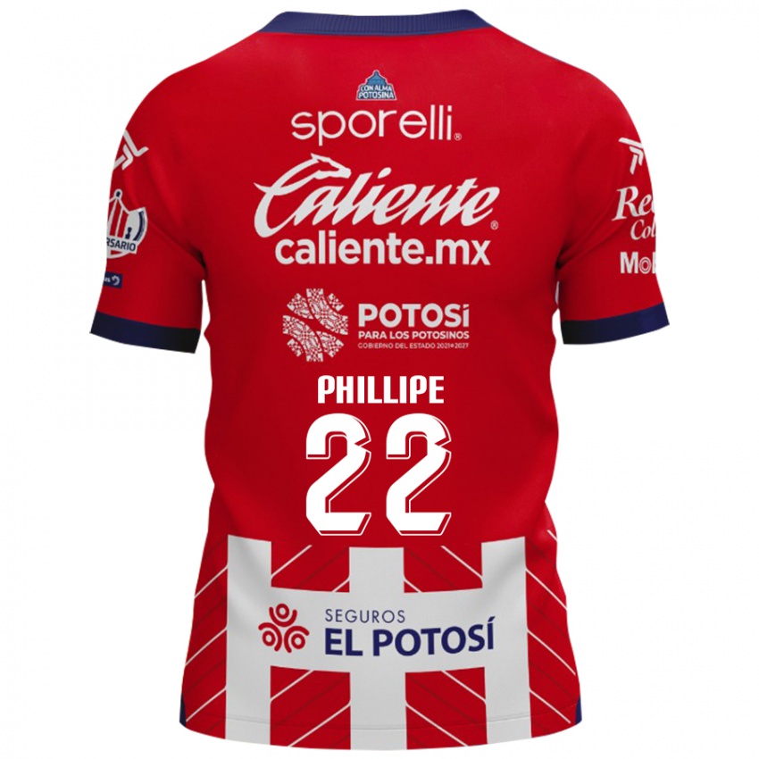 Gyermek Yan Phillipe #22 Piros Fehér Hazai Jersey 2024/25 Mez Póló Ing