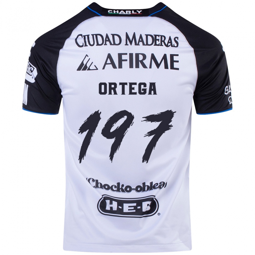 Gyermek Javier Ortega #197 Fekete Kék Hazai Jersey 2024/25 Mez Póló Ing