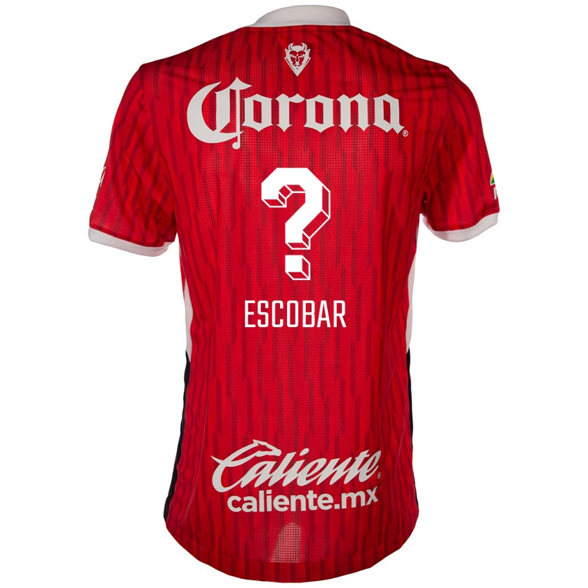 Gyermek Juan Escobar #0 Piros Fehér Hazai Jersey 2024/25 Mez Póló Ing