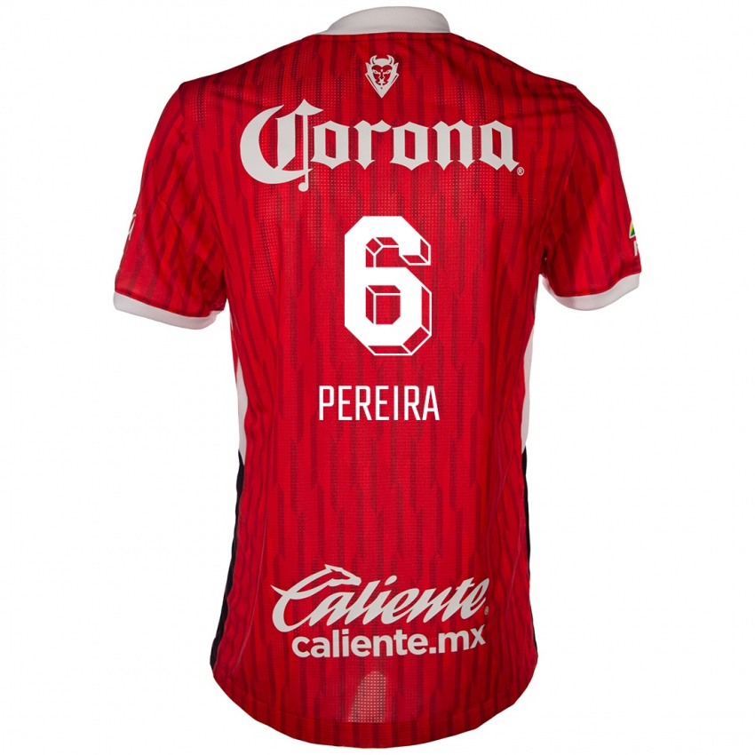 Gyermek Federico Pereira #6 Piros Fehér Hazai Jersey 2024/25 Mez Póló Ing