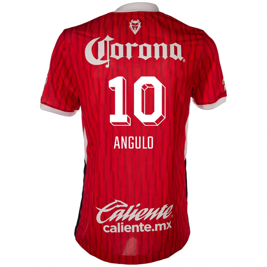 Gyermek Jesús Angulo #10 Piros Fehér Hazai Jersey 2024/25 Mez Póló Ing