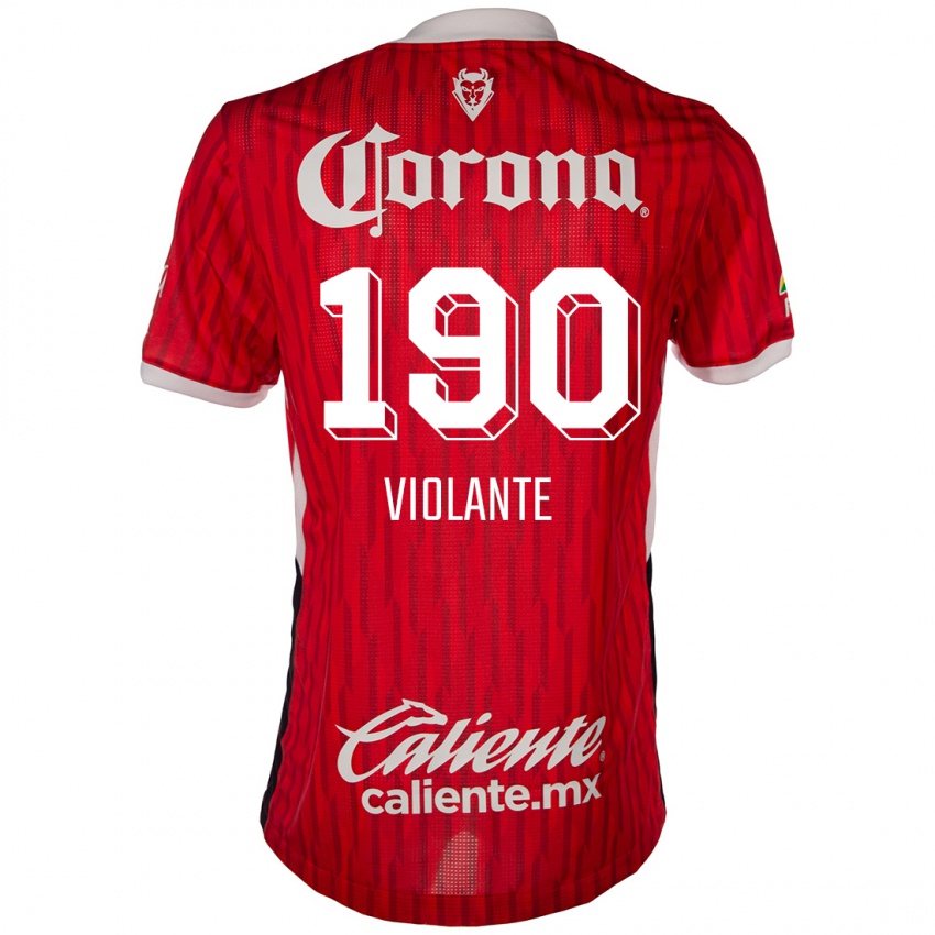 Gyermek Isaías Violante #190 Piros Fehér Hazai Jersey 2024/25 Mez Póló Ing