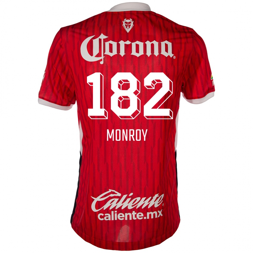 Gyermek Brayan Monroy #182 Piros Fehér Hazai Jersey 2024/25 Mez Póló Ing