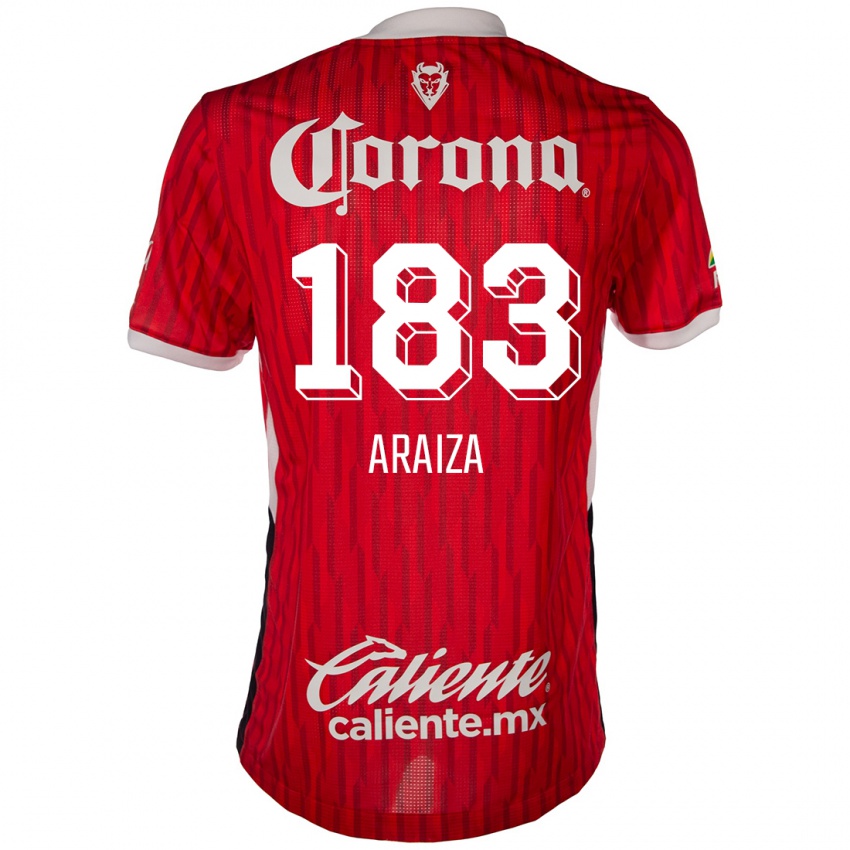 Gyermek Daniel Araiza #183 Piros Fehér Hazai Jersey 2024/25 Mez Póló Ing