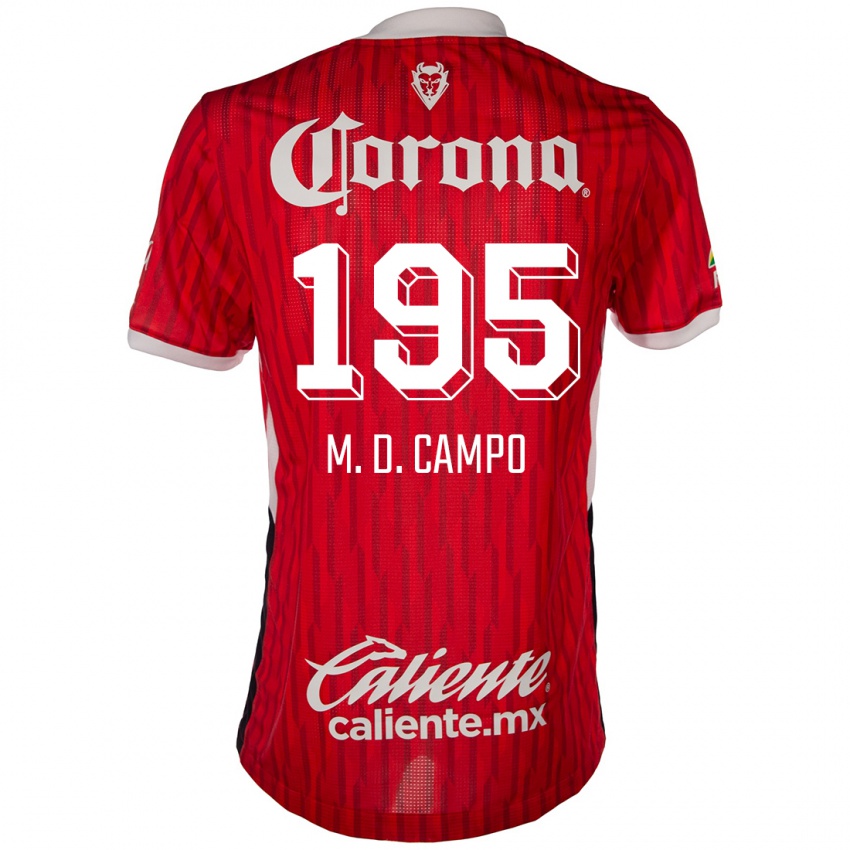 Gyermek Arturo Martín Del Campo #195 Piros Fehér Hazai Jersey 2024/25 Mez Póló Ing