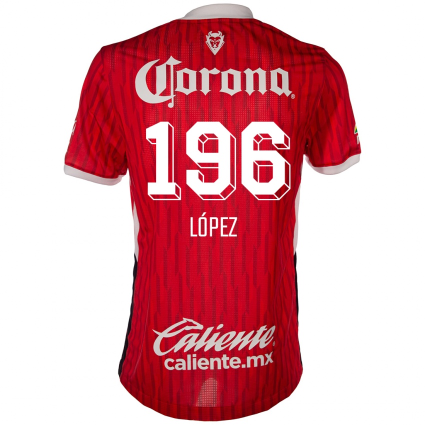 Gyermek Ethan López #196 Piros Fehér Hazai Jersey 2024/25 Mez Póló Ing