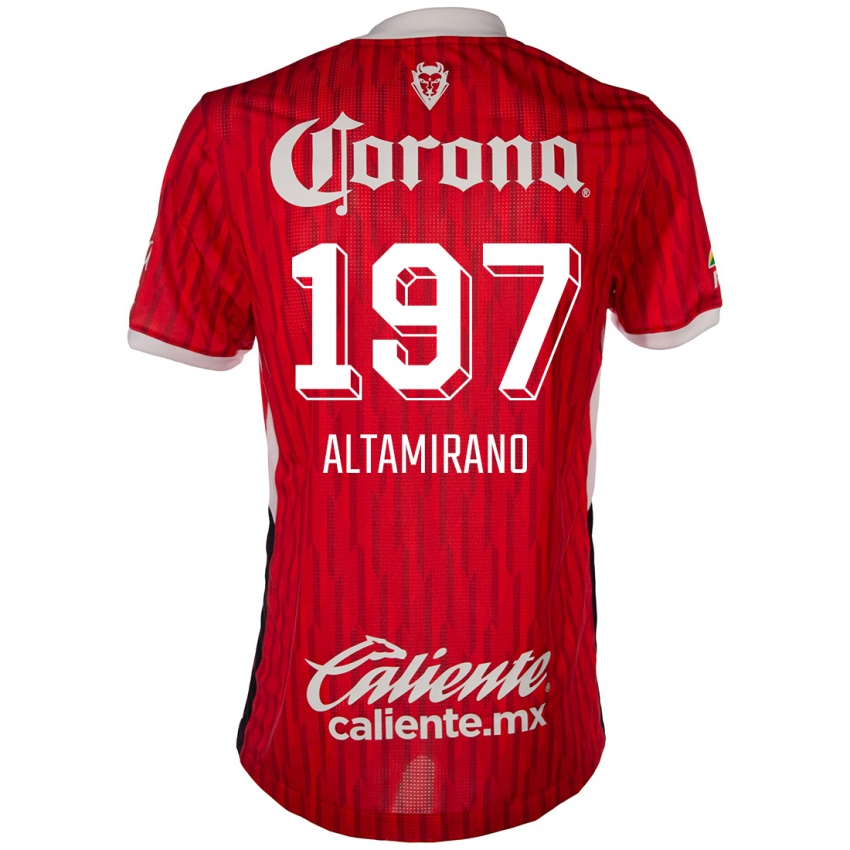 Gyermek Óscar Altamirano #197 Piros Fehér Hazai Jersey 2024/25 Mez Póló Ing