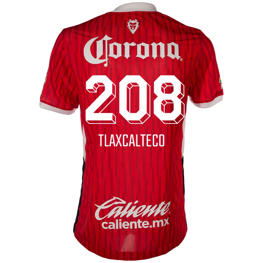 Gyermek Sait Tlaxcalteco #208 Piros Fehér Hazai Jersey 2024/25 Mez Póló Ing