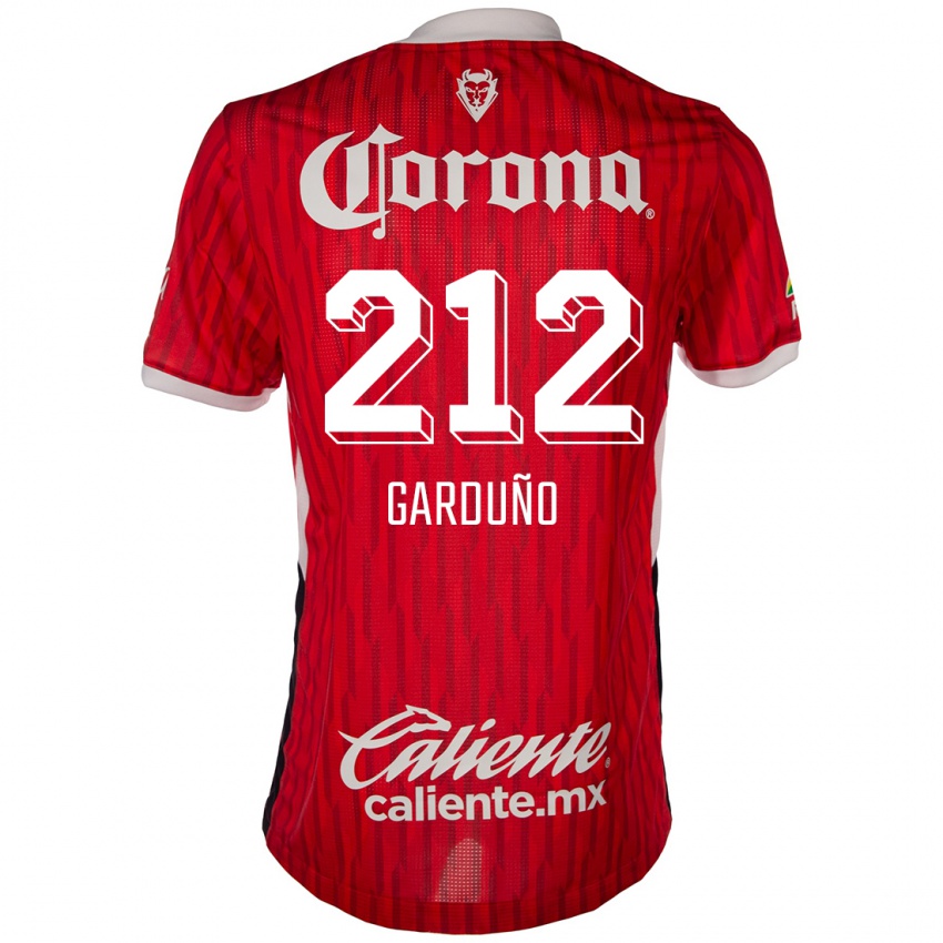 Gyermek Carlos Garduño #212 Piros Fehér Hazai Jersey 2024/25 Mez Póló Ing