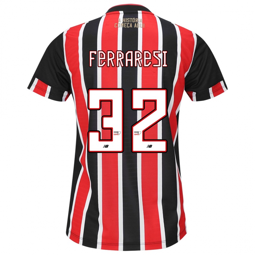 Gyermek Nahuel Ferraresi #32 Fekete Piros Fehér Idegenbeli Jersey 2024/25 Mez Póló Ing