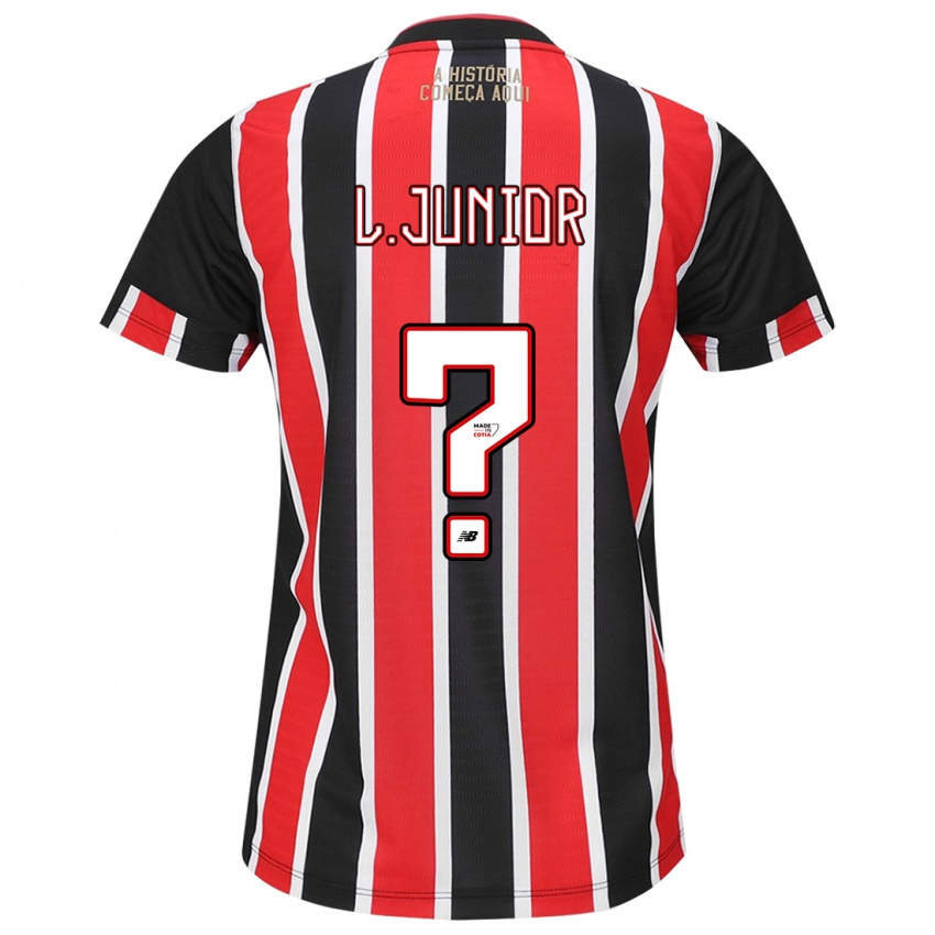 Gyermek Luciano Junior #0 Fekete Piros Fehér Idegenbeli Jersey 2024/25 Mez Póló Ing