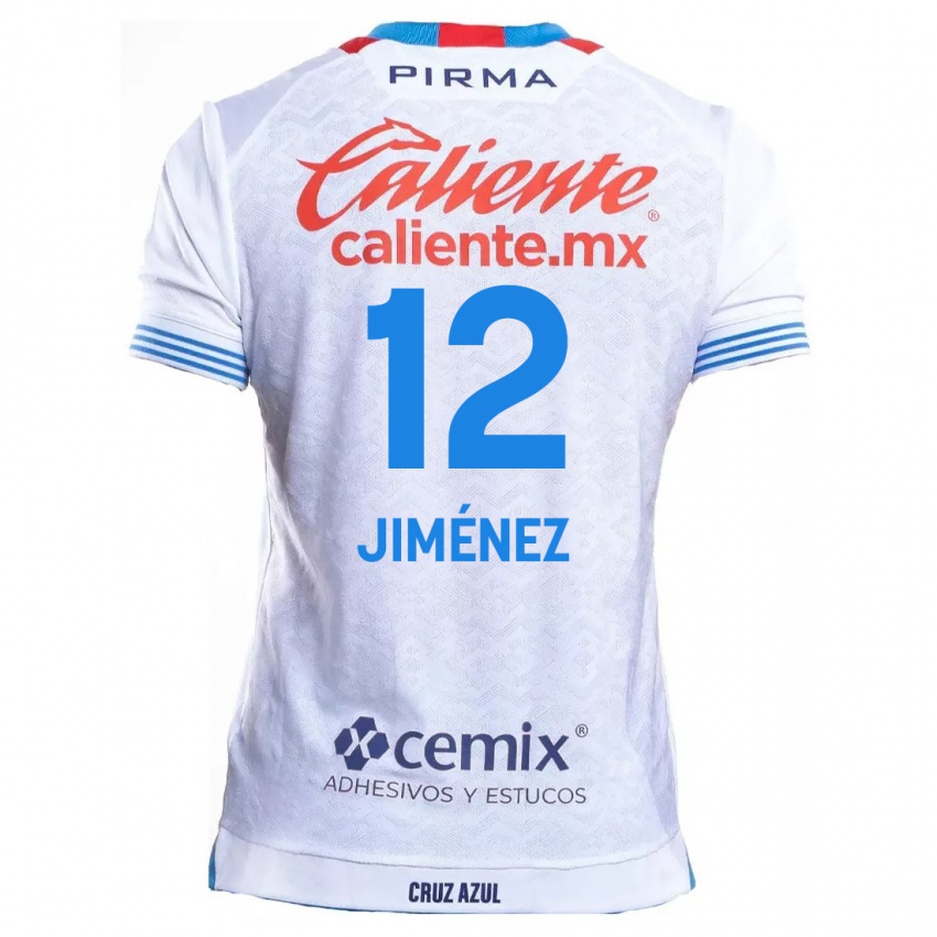 Gyermek Luis Jiménez #12 Fehér Kék Idegenbeli Jersey 2024/25 Mez Póló Ing