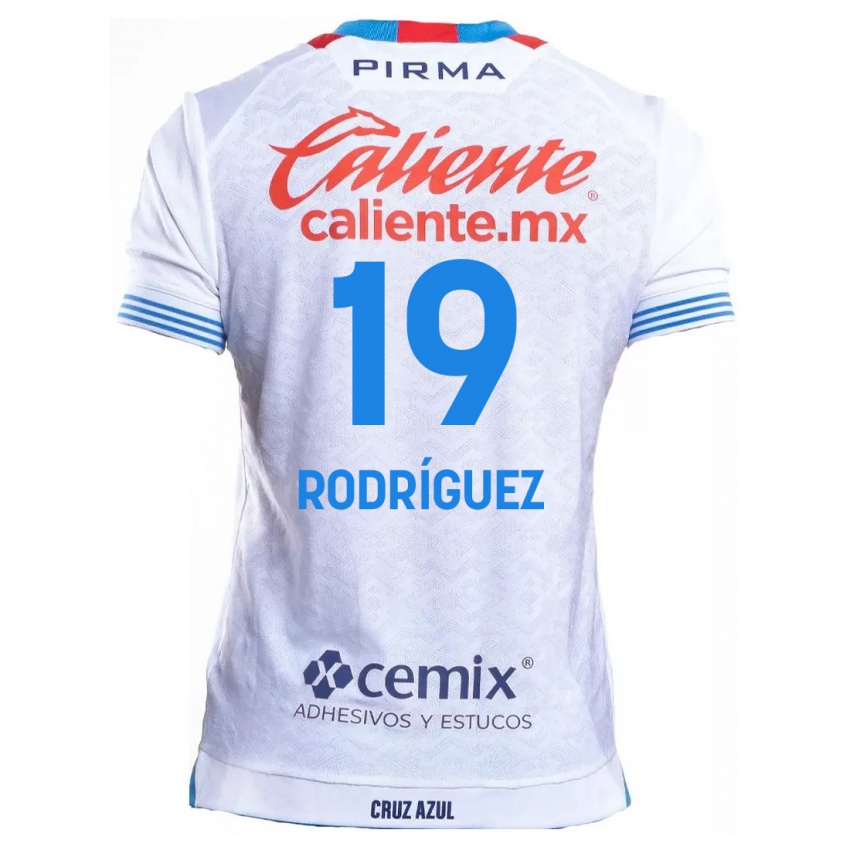 Gyermek Carlos Rodríguez #19 Fehér Kék Idegenbeli Jersey 2024/25 Mez Póló Ing