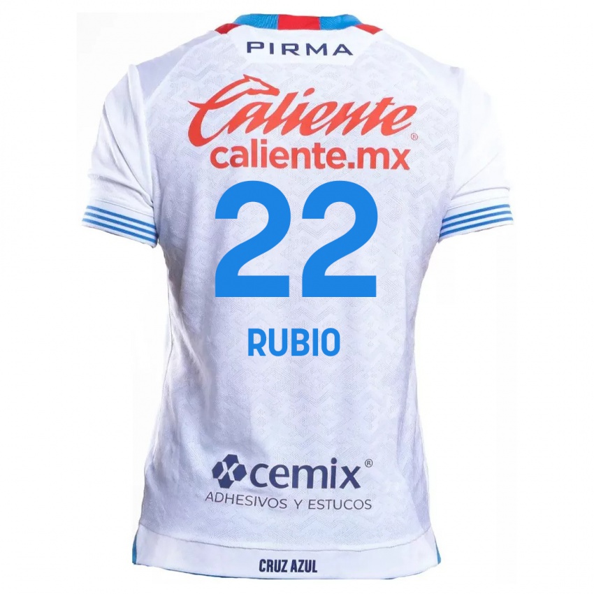 Gyermek Raymundo Rubio #22 Fehér Kék Idegenbeli Jersey 2024/25 Mez Póló Ing