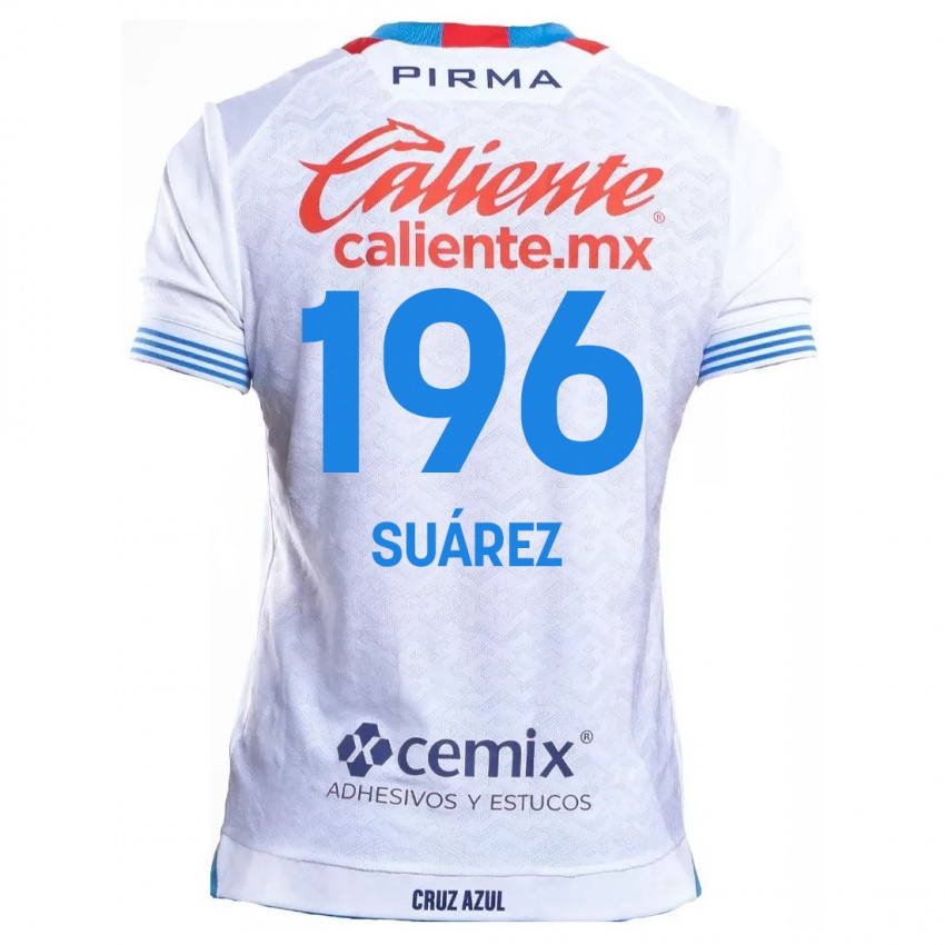 Gyermek Javier Suárez #196 Fehér Kék Idegenbeli Jersey 2024/25 Mez Póló Ing